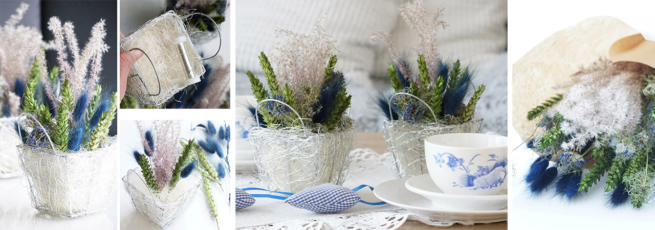 Tischdeko selber machen mit Trockenblumen modern und...