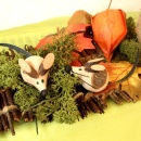 Holzmäuse für die Herbstdekoration eine nette Deko für die Naturfloristik VE 4 Stück