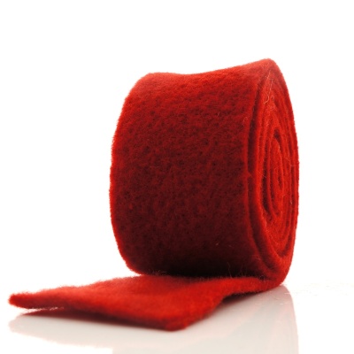 Filzband - Wollband zum Basteln und Dekorieren! L 2,50 m, B 7,5 cm Farbe rot