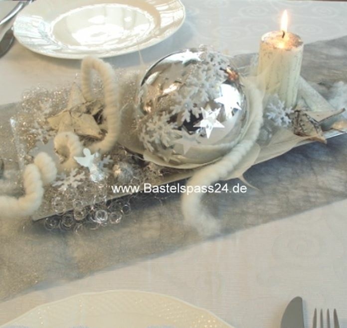 Tischdekoration basteln für Silvester in silber weiß! Kreativ und mode
