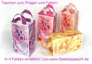 Taschen Basteln! Zum Prägen und Falten aus hochwertigem Design Papier! VE 11 Taschen in 4 Größen plus 6 Karte,Set in pink