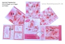 Taschen Basteln! Zum Prägen und Falten aus hochwertigem Design Papier! VE 11 Taschen in 4 Größen plus 6 Karte,Set in pink