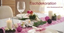 Tischdekoration für den festlichen Tisch rot weiß mit Rosen und Orchideen