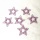 Sterne aus Draht, moderne Drahtsterne glänzend flieder offen 7,5 cm, VE 6 Stück. Für Adventskänze und Weihnachtsdekoration