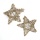 Rattansterne, VE 2 STk, 10 cm, Sterne aus Rattan, dezentes weißgold mit etwas Glitter
