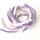 Wollschn&uuml;re Sortiment, 3 Farben je 1 m, lila, flieder, wei&szlig;, 5mm stark mit Jutekern