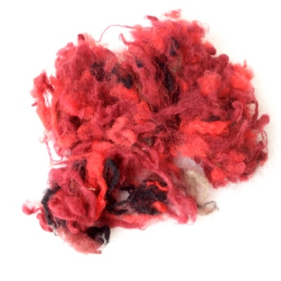 Flockenwolle, echte Wolle zum Basteln auslegen, füllen, stopfen, Farbe rot, VE 20g