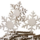 Schneeflocken aus Holz, Streuteile VE 48 Stk, B 3 cm, Decoschneeflocken zum Basteln