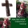 Grabschmuck Kreuz aus Rebe mit Filzrosen und Filzband modern dekoriert zum selber machen