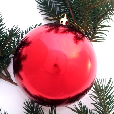 Große Weihnachtskugeln, Kunststoffkugeln nicht zerbrechlich! Gr. 10 cm in rot VE 1 Stück