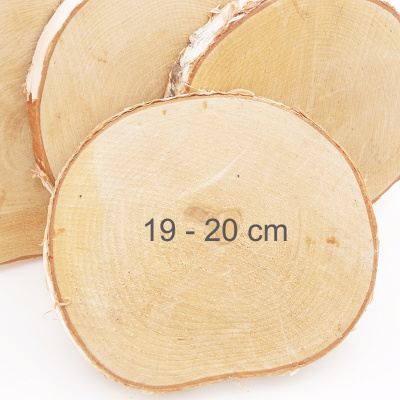 Birkenscheiben groß 18 - 20 cm, Holzscheiben für Tischdeko