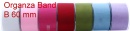 Organzaband B 60 mm, Tischband, L 50 m Spule, Nur 0,31 Euro pro m, ohne Drahtkante, pink