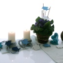 Filz Fische Streuartikel für Tischdekoration, Kommunion, Konfirmation, VE 9 St sortiert blau hellblau weiß