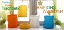 Lampion aus Papier, farbige Windlichter für die Tischdeko, Gr. H 15 cm B 10 cm mit Kerzenbecher, VE 1 Stück weiß