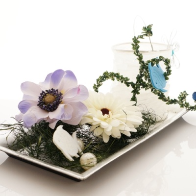 Tischdeko blau weiß für Kommunion Konfirmation, selber machen und dekorieren sehr kreativ!
