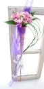 Hochzeitsdeko Kirchenbankschmuck lila rosa, mit Seidenblumen in Spitzvase zum selber machen