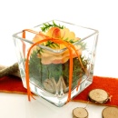 Glasw&uuml;rfel Vase 10 x 10  x 10 cm f&uuml;r die Tischdekoration