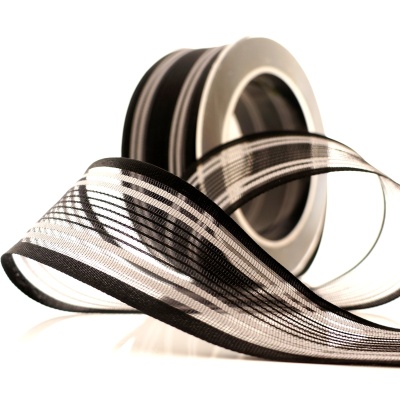 Trauerband breites Florband schwarz mit Streifen, L 2,50 m B 4 cm, schwarz VE 1 Stück