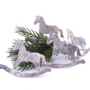 Schaukelpferd aus Birke, schöne Natur deko für Weihnachten zum Basteln,geweißt Gr 8x5x6 cm, VE 4 Stück
