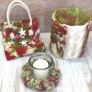 Wollband Happy in drei Farben meliert, L 1 m, B 15 cm. Toll zum Basteln, Dekorieren & Handarbeiten VE 1 Stück