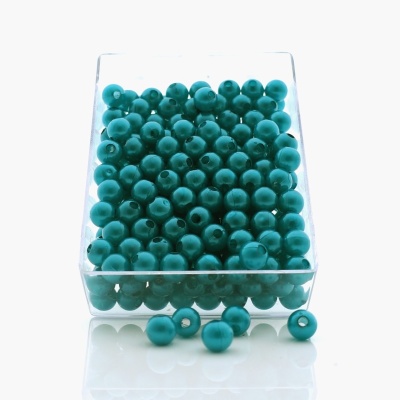 Perlen mit Loch D 8 mm, zum Basteln türkis / pazifik, VE 1 Box 250 Stück