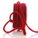 Wollschnur MIT DRAHT, Wolldraht mit Jutekern, L 3 m St&auml;rke 5 mm, echte Schurwolle in rot