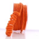 Wollschnur MIT DRAHT, Wolldraht mit Jutekern, L 3 m St&auml;rke 5 mm, echte Schurwolle in orange