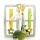 Türhänger mit Holzblumen gelb u. Stoffband für Türschmuck & Fensterschmuck Gr. 49 x 12 cm VE 1 Stück, gelbe Blume grünes Band