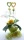 Herzstecker, Blumenstecker aus Holz, VE 2 Stk, Metall & Bänder. Für Orchideen und Blumen H 45 cm, B 8 cm, Farbe gelb/grün
