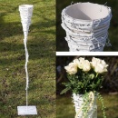 Deko St&auml;nder f&uuml;r Hochzeit und Feste. Rebe gewei&szlig;t H 90 cm, mit Plastikeinsatz f&uuml;r Frischblumen