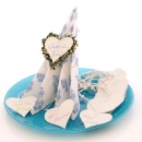 Tischkarten Hochzeit, Herzhänger beschriftbare Platzkarten ( Stk 0,35 Euro ) in weiß VE 20 Stück