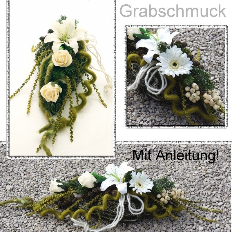 Grabschmuck Grabgesteck selber machen mit Anleitung! Moderne Naturflor