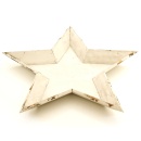Holzstern Schale, Sternschale aus Antikholz, Sternteller aus Holz f&uuml;r Weihnachten Gr 44 x 4 cm wei&szlig;