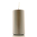 Stumpenkerzen Flachkopfkerzen H 10 cm B 5 cm metallic silber, Deutsche Qualit&auml;ts Kerzen mit G&uuml;tesiegel RAL VE 1 Stk