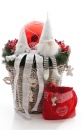 Weihnachtsdeko großer Wichtel als Kantenhocker Gr. H 21cm  Filzwichtel im Landhausstil weiß grau