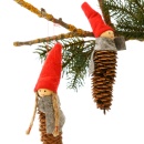 Weihnachtsdeko Wichtel H 16 cm, Junge u. M&auml;dchen zum H&auml;ngen f&uuml;r Tannenbaum und Fensterdeko VE 1 Paar