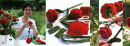 Filzrosen aus echter Schurwolle, B ca. 8 cm, VE 1 Stk,Nur 2,50 Euro, von Hand angefertigt, rot