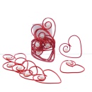 Serviettenringe, Herzen aus Alu Draht mit Perle Gr. 5 cm, VE 16 Stk, f&uuml;r Hochzeit und Tischdeko