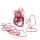 Serviettenringe, Herzen aus Alu Draht mit Perle Gr. 5 cm, VE 16 Stk, für Hochzeit und Tischdeko