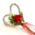 Türkranz selber machen, Mooskranz mit präparierter Rose und Bänder in rot weiß, natürlich schön