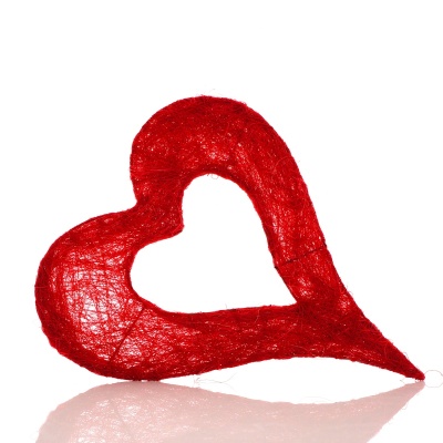 Sisalherzen flach, Herzen offene spitze Form rot, H 20 cm, NUR 1,40 Euro Dekoherzen für Hochzeit, Muttertag