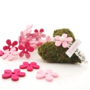 Filzblumen Streublumen Blumen aus Filz für Tischdeko rosa / pink VE 24 Stück in Box Gr 3cm