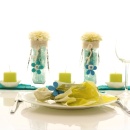Sizotwist Tischläufer Tischband kaufen! L 10 m R / B 15 cm. Für Tischdeko Hochzeit und Familienfeste in türkis / blau