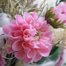 Seidenblumen Dahlien | Sommerblumen künstlich für Trockenblumenfloristik L 49 cm rosa VE 1 Stück