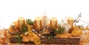 Kerzenständer Advent aus Holzrinde, Kerzenhalter,Gr. 45x15x7 cm, mit 4 Kerzenhalter natur Holz mit Rinde, braun