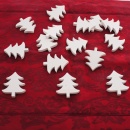 Streuteile Weihnachten,Tannenbaum aus Holz, VE 15 St, B35mm H5cm, zum Streuen &amp; Basteln, wei&szlig;