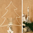 Tannenbaum als Stecker L 110 cm, Türschmuck Weihnachten,  L110cm B9cm H27cm, weiß