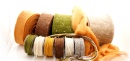 Wollband, Filzband, Topfband  B 15 cm, L 1m - natur braun mit creme meliert zum Basteln und Dekorieren