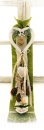 Wollband, Filzband, Topfband  B 15 cm, L 1m - grün mit weiß meliert zum Basteln und Dekorieren