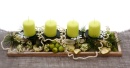 Adventsgesteck, Adventsschale mit vier Kerzen auf...